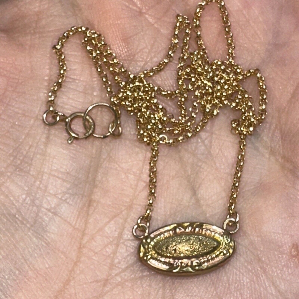 Jeanne‎ Victorian Pendant Necklace 1/20 14k gf mens cufflink 1800s rose yellow
